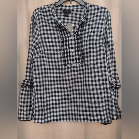 J.Crew Black and White Long Sleeve Tunic - Picture 1 of 5